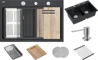 Zlewozmywaki - Zlew QUADRON MARC 120 PURE CARBON (czarny mat) + akcesoria (HQC7650U7_BS) - miniaturka - grafika 1