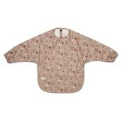 Śliniaki i fartuszki - Nuuroo - Śliniak Fartuszkowy Wodoodporny Z Kieszonką Luna Sand Flower Bee - miniaturka - grafika 1