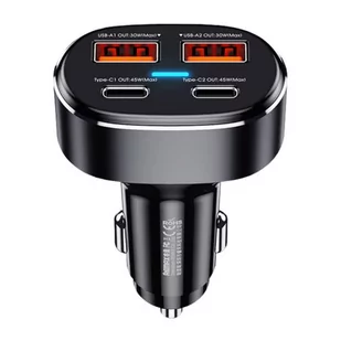 Ładowarka samochodowa 2x USB, 2x USB-C, REMAX RCC329, 75W (czarna) - Ładowarki samochodowe - miniaturka - grafika 1