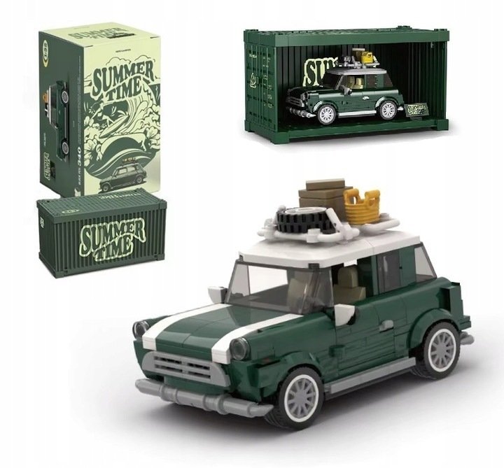 Klocki konstrukcyjne model Mini Cooper 356 el. samochód + kontener (356PCS)