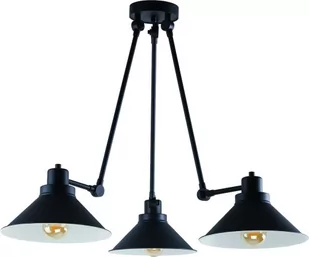 Nowodvorski LAMPA wisząca TECHNO 9142 metalowa OPRAWA okrągła na wysięgniku industrialna czarna biała 9142 - Lampy sufitowe - miniaturka - grafika 1