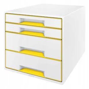 Leitz Pojemnik z szufladami WOW CUBE- żółty 52132016 - Pojemniki biurowe - miniaturka - grafika 1