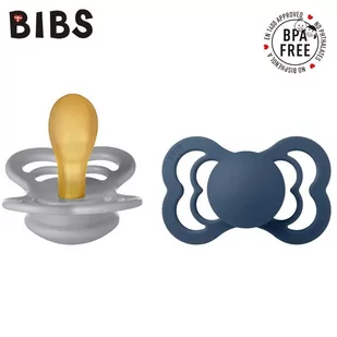 Bibs Supreme 2-pack Cloud & Steel Blue M kauczuk hevea - Smoczki uspokajające - miniaturka - grafika 1