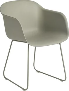 Fotel Fiber Sled szarozielony na stalowych nogach - Fotele i krzesła ogrodowe - miniaturka - grafika 1