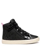 Buty dla dziewczynek - Geox Sneakersy J Mirroless J46MNA 0AU02 C9999 D Czarny - miniaturka - grafika 1