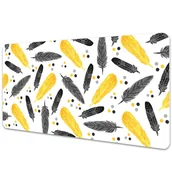 Podkładki na biurko - Podkładka na biurko Czarne Złote Pióra 90x45 cm - miniaturka - grafika 1