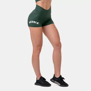 Spodnie sportowe damskie - NEBBIA Damskie szorty Classic Hero High Waist Green XS - grafika 1