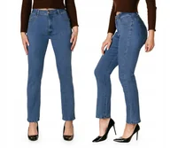 Spodnie damskie - Spodnie Jeansy Damskie Wysoki Stan Dżinsy 0051 W36 - miniaturka - grafika 1