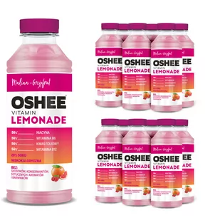 12x OSHEE Vitamin Lemonade malina - grejpfrut 555 ml - Soki i napoje niegazowane - miniaturka - grafika 1