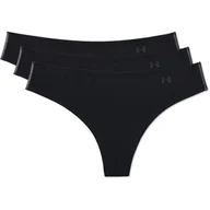 Bielizna sportowa damska - Majtki damskie Under Armour  PS Thong 3Pack black XS - miniaturka - grafika 1