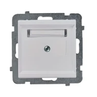 Klawisze i ramki - Ospel Plakietka podwójnego gniazda komputerowego SONATA Biały GPK-2R/p/00 - miniaturka - grafika 1