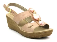 Sandały damskie - Sandały damskie ze skórzaną wkładką - INBLU GM-53, różowe - Inblu - miniaturka - grafika 1