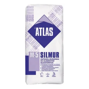 Atlas Zaprawa murarska do elementów silikatowych SILMUR M5B biała 25 kg - Zaprawy budowlane - miniaturka - grafika 1