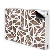 Dekoracje domu - Magnes na kaloryfer Biała siatka na drewnie 90x60, Bluedecor - miniaturka - grafika 1