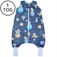 Śpiworki dla dzieci - OCIEPLANY ŚPIWOREK Z NOGAWKAMI 74-86 S 1 TOG BAWEŁNA 100% PRODUKT POLSKI - miniaturka - grafika 1