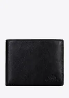 Portfele - Skórzany portfel męski z panelem na karty czarny - miniaturka - grafika 1