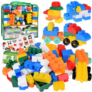Duże Kolorowe plastikowe Klocki ZOO + naklejki 88 elementów ZA4801 - Zabawy w naśladowanie dorosłych - miniaturka - grafika 1