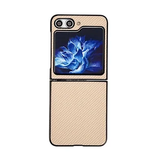 Pokrowiec König Design kompatybilny z Samsung Galaxy Z Flip5 - Plastikowe, miękkie etui na telefon komórkowy - Beżowy - Etui i futerały do telefonów - miniaturka - grafika 1