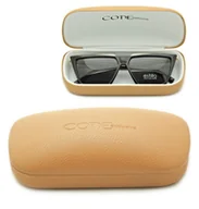 Akcesoria do okularów - Twarde beżowe etui Futerał na okulary COTE EXCLUSIVE - miniaturka - grafika 1