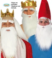 Dodatki do strojów karnawałowych - Sztuczna Broda Z Wąsami Biała Długa Przebranie Dodatek Do Stroju Halloween - miniaturka - grafika 1