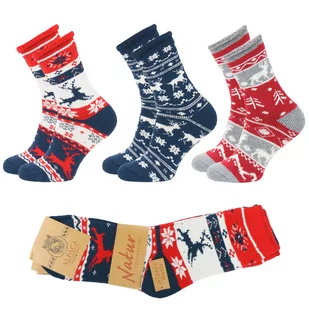 3X Skarpety Męskie Wełniane Ciepłe Grube Alpaka 44-47 - Sma3-001-44-47 - Skarpetki męskie - miniaturka - grafika 1