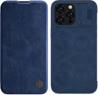 Etui i futerały do telefonów - Nillkin Qin Leather Pro Case etui iPhone 14 Pro Max osłona na aparat kabura pokrowiec obudowa z klapką niebieski - miniaturka - grafika 1