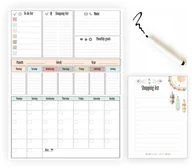 Planery - Planer na lodówkę Tablica Magnes Duży Kalendarz Lista Zadań + NOTES PISAK - miniaturka - grafika 1