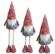 Ozdoby bożonarodzeniowe - Skrzat świąteczny krasnal bożonarodzeniowy gnom regulowany dziewczynka różowy pudrowy 90 cm - miniaturka - grafika 1