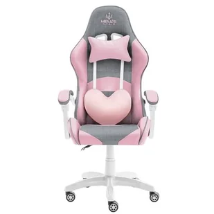 Fotel Gamingowy Hell's Chair Rainbow KIDS Pink- Gray Tkanina - Fotele gamingowe - miniaturka - grafika 1