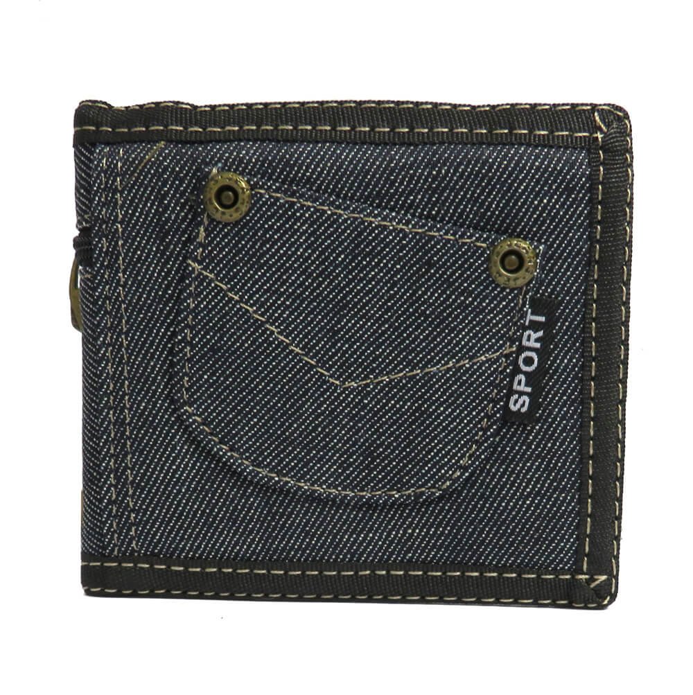 Portfel Młodzieżowy Sportowy Jeans Czarny