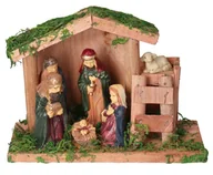 Ozdoby bożonarodzeniowe - Szopka Bożonarodzeniowa Z Figurkami Ozdoba Stroik - miniaturka - grafika 1