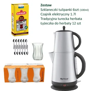Zestaw do Tureckiej Herbaty: Czajnik Elektryczny, Herbata, Szklanki i Łyżeczki - Herbata - miniaturka - grafika 1