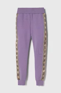 Guess spodnie dresowe dziecięce kolor fioletowy z aplikacją - Spodnie i spodenki dla dziewczynek - miniaturka - grafika 1