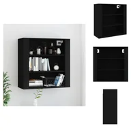 Szafki do salonu - vidaXL Szafka ścienna czarna 80x33x80 cm materiał drewnopochodny - Kredensy - miniaturka - grafika 1
