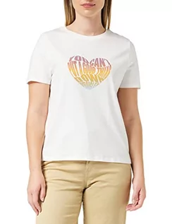 Koszulki i topy damskie - Wrangler Damska koszulka z nadrukiem graficznym, biała, rozmiar X-Small - grafika 1