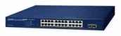 Pozostałe akcesoria sieciowe - PLANET 24-Port 10/100/1000T 802.3at PoE + 2-Port 1000X SFP Web Smart Ethernet Switch (260W PoE Budget, 802.1Q VLAN, Link Aggregation, IGMP Zarządzany L2 Gigabit Ethernet (10/100/1000) Obsługa PoE Niebieski - miniaturka - grafika 1