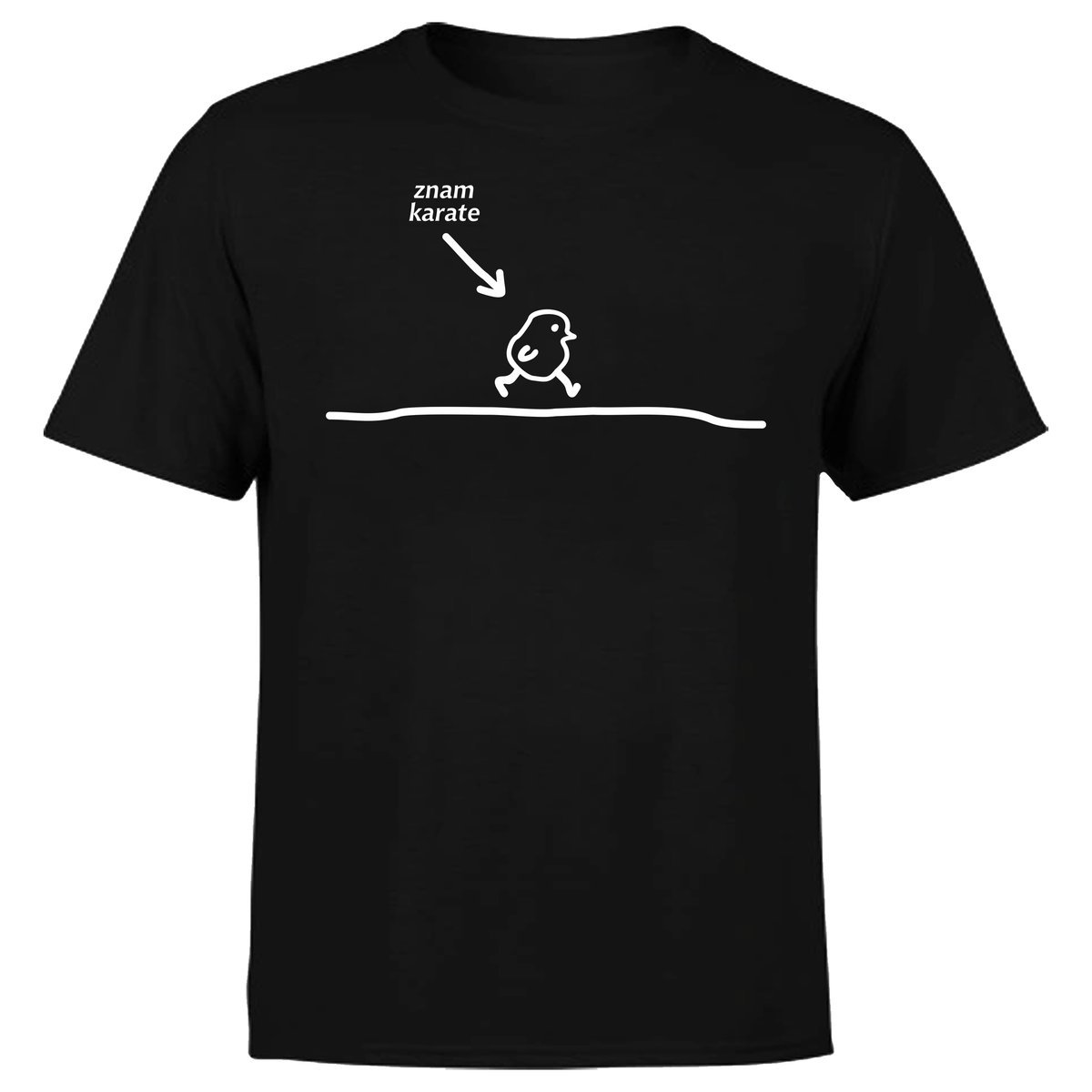 Koszulka Męska Z Nadrukiem Kurczak Znam Karate Napis Śmieszna Prezent M