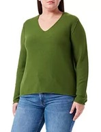 Swetry damskie - Samoon Damski sweter 972996-29256, zielony (Basil Green), 42 (DE) - miniaturka - grafika 1