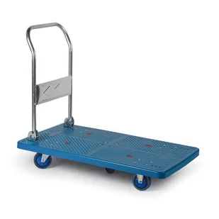 B2B Partner Wózek platformowy ze składaną rączką, 1300x700 mm, nośność 500 kg 494027 - Wózki magazynowe - miniaturka - grafika 1