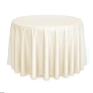 Obrusy i serwetki - Obrus okrągły aksamit Kremowy Velvet - miniaturka - grafika 1