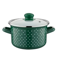 Garnki - GARNEK EMALIOWANY PROSTY RETRO ZIELONY Z/P 16CM 2,1L kod: 001-GAR-16RETRO7729C + Sprawdź na SuperWnetrze.pl - miniaturka - grafika 1