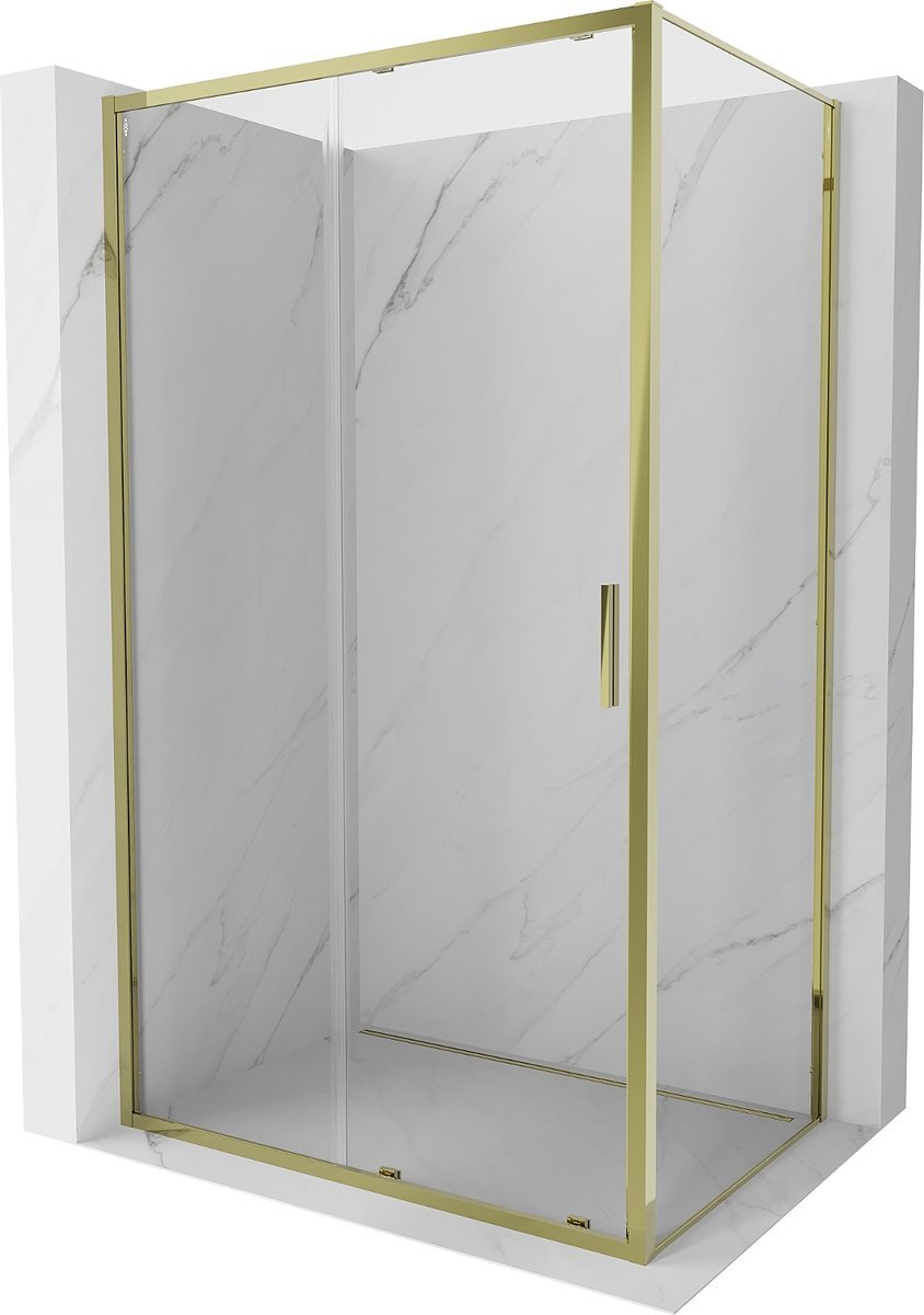 Mexen Exo kabina prysznicowa rozsuwana 130 x 110 cm, transparent, złota - 8151-130-110-50-00