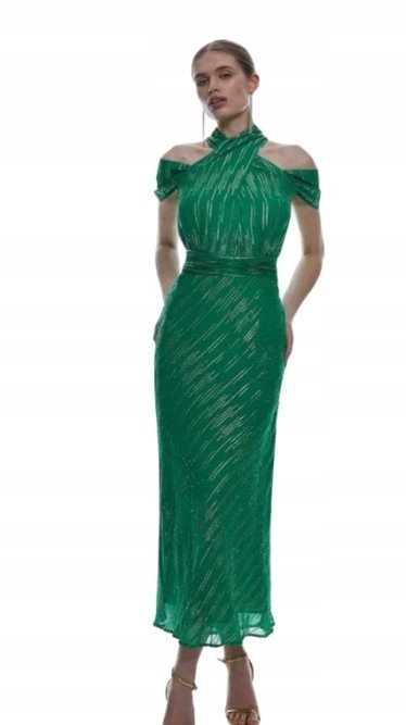 KAREN MILLEN SUKIENKA KOKTAJLOWA ZIELONA 36 1Y1O