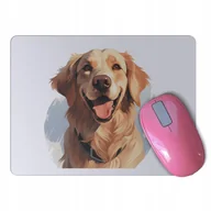 Podkładki pod mysz - PODKŁADKA MYSZ prezent Z PSEM PIES golden retriever DLA HODOWCY miłośnika - miniaturka - grafika 1