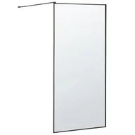 Ścianki i drzwi prysznicowe - Beliani Ścianka prysznicowa Waspam szkło hartowane 90x190cm czarna 231179 - miniaturka - grafika 1