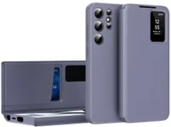 Etui i futerały do telefonów - Etui z klapką Smart View skórzane do Galaxy S25 Ultra, fioletowe - miniaturka - grafika 1