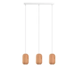 Drewniana lampa sufitowa Loft Barille 3L GU10 lampa wisząca na listwie KOLOROWE KABLE - Lampy sufitowe - miniaturka - grafika 1