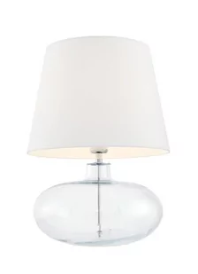 Kaspa Lampa stołowa Sawa biały abażur PODSTAWA TRANSPARENTNA 40581101 - Lampy stojące - miniaturka - grafika 1
