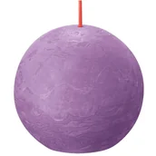 Świece - Bolsius świeca bryłowa kula rustykalna okrągła Rustic Shine 76 mm - Intensywny Fiolet Vibrant Violet - miniaturka - grafika 1