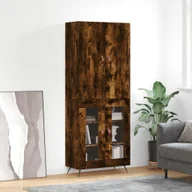 Witryny - vidaXL Witrynka przydymiony dąb 69,5x34x180 cm materiał drewnopochodny - miniaturka - grafika 1
